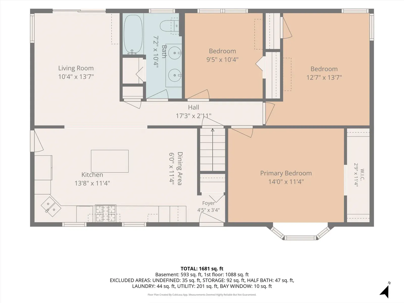 Main-level floor plan at 14 Bloomingdale Drive