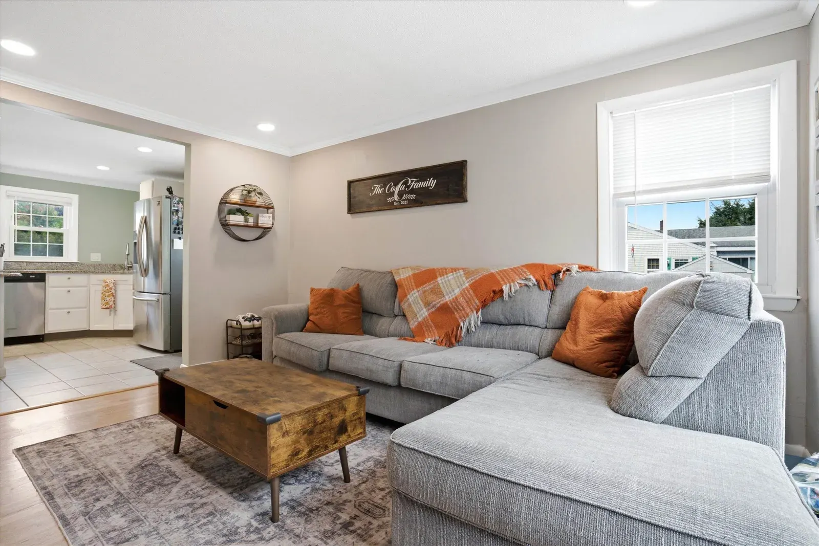 Living room facing the kitchen at 14 Bloomingdale Drive