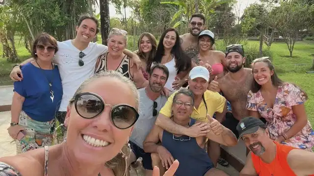 Tyler Costa with family and friends at a group gathering